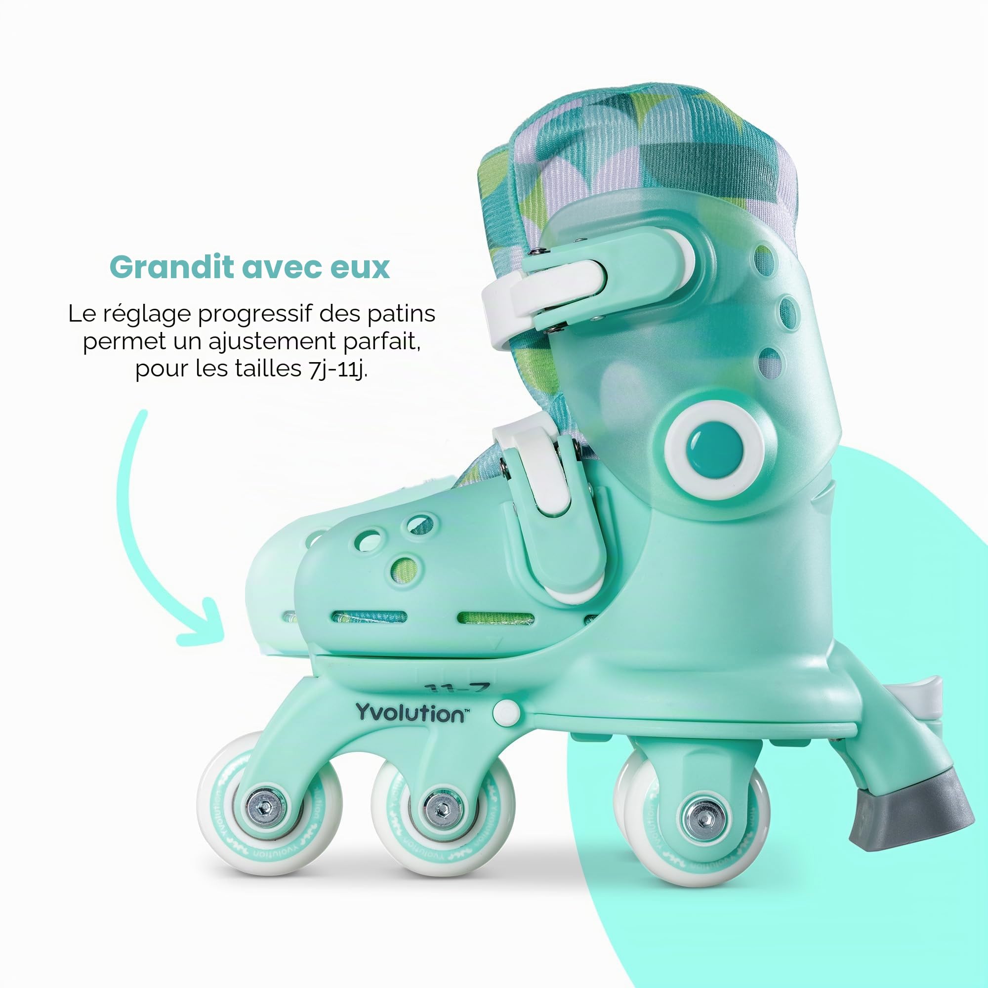 Yvolution Twista Patins à roulettes réglables 2 en 1 pour débutants, convertisseurs de roues d'apprentissage en patins à roues alignées, aucun outil nécessaire pour fille garçon de 2 ans et plus, taille 39-44