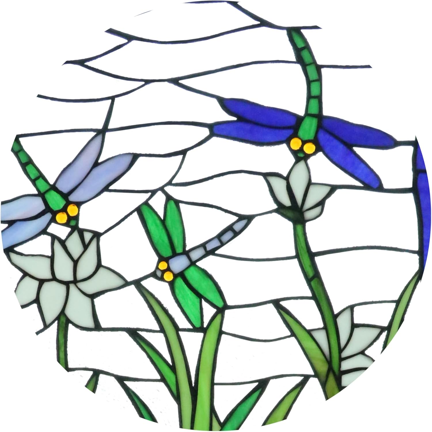 Yogoart Extra Large 40 Inch and Verical Stained Glass Window Panels Hanging Transom Window Panels with Hanging Chain (18.1" W X 40.2" H)