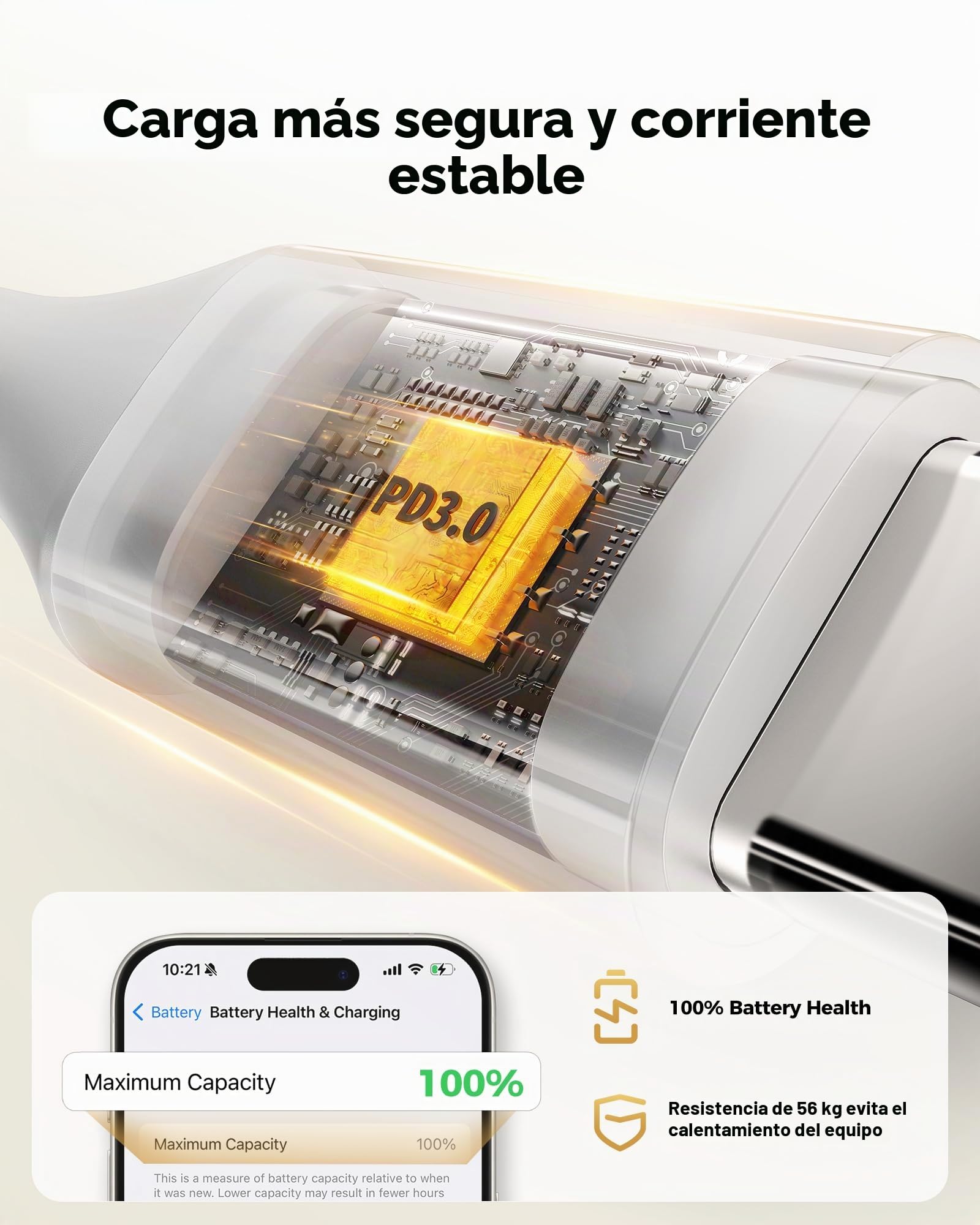 Cable USB C a USB C 2M+1M+50CM, 60W 20V 3A Cable USB C Carga Rapida, PD3.0 QC3.0 Cable USB Tipo C para iPhone 15 Pro Max, Samsung S23 Ultra, iPad Pro