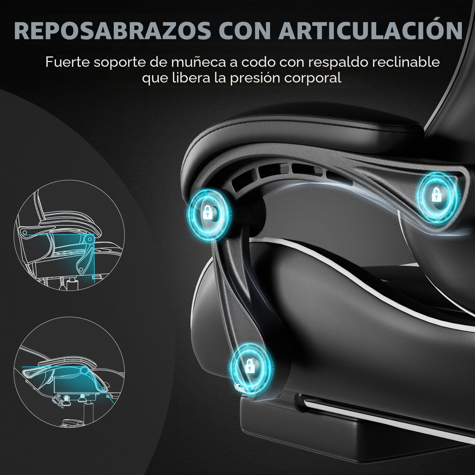 GTPLAYER Silla de Oficina para Gaming, Masaje, sillón, Silla ergonómica para Gamer, con reposapiés, reposacabezas, cojín Lumbar, Acolchado, Silla giratoria, Color Blanco