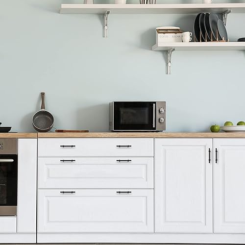 Miniatura 8 de Ravinte Paquete de 10 tiradores de gabinete de 6 pulgadas color negro mate para gabinetes de cocina, manijas de armario con base cuadrada de 6