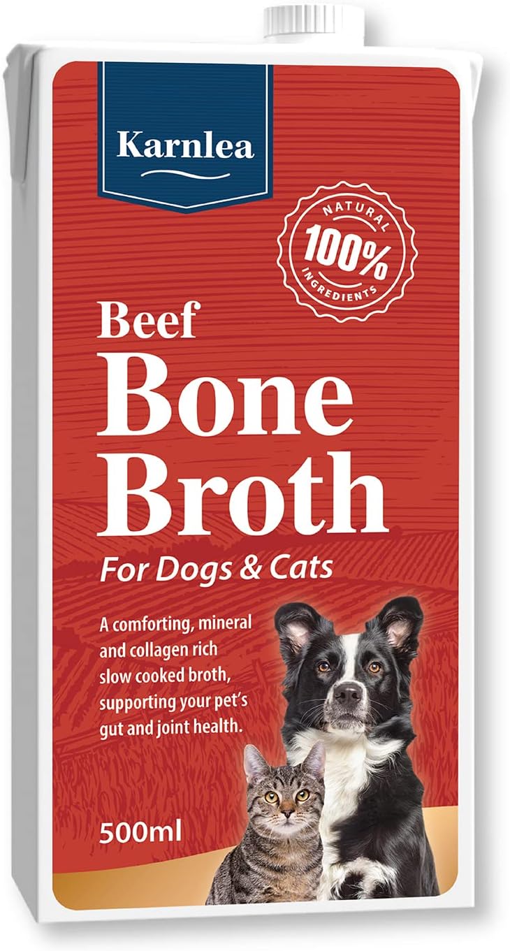 Bone Broth for Dogs & Cats | Beef | 100% Natural | Cupboard Friendly | Highly Nutritious Rich in Collagen, Protein and Amino Acids | Super premium 500ml