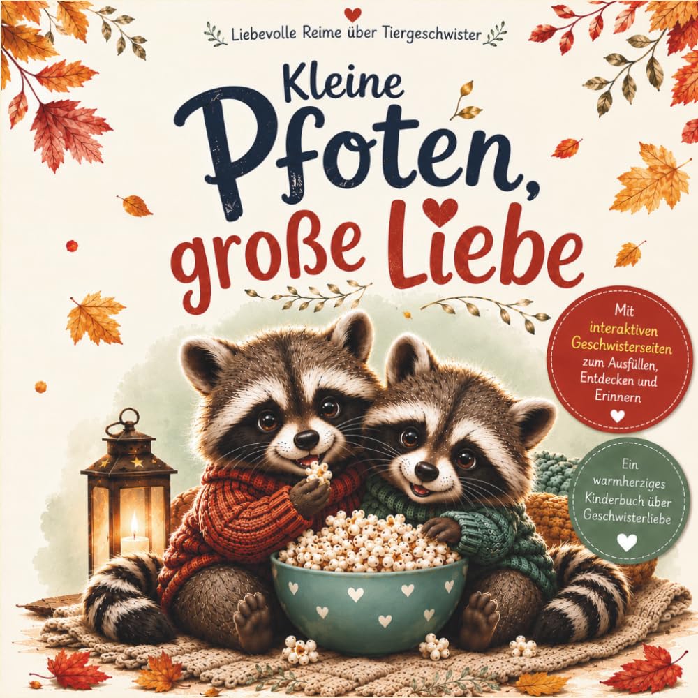 Geschwisterbuch: Kleine Pfoten, große Liebe: Liebevolle Reime über Geschwister - mit interaktiven Mitmach-Seiten zum Ausfüllen