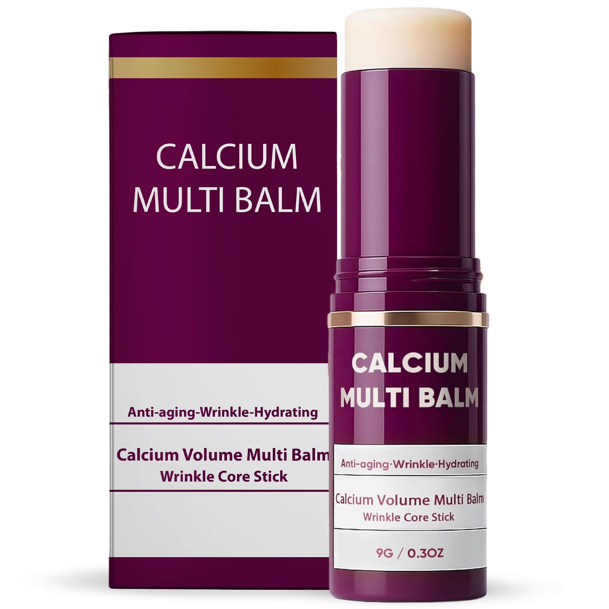 LaylaMae Calcium Volume Multi Balm Stick - Anti Wrinkle Face Tightener & Firming Multi-Balm - Lift & Smooth Skin Hydrating & Moisturizing Skincare with Collagen for Eye Lip & Neck