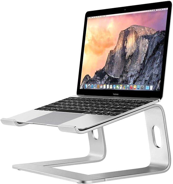 NumevaQ® LaptopStänder ergonomische Halterung aus Aluminium für den Schreibtisch auf der Arbeit