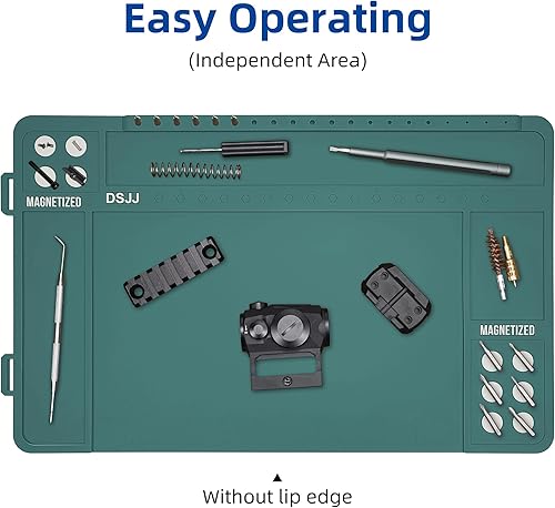 Miniatura 2 de Tapete de limpieza de armas, almohadilla magnética de alta calidad con bandeja organizadora de piezas, alfombrilla de goma antideslizante
