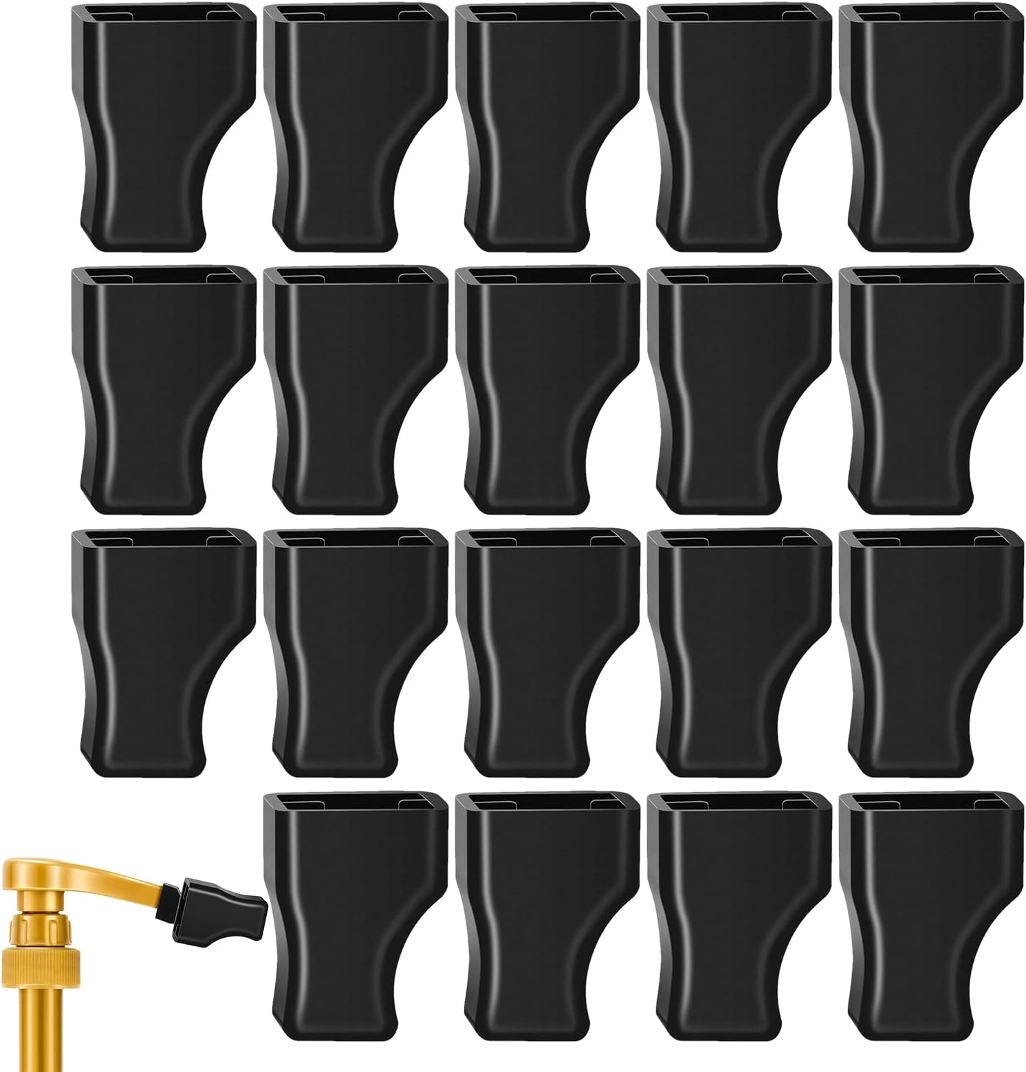 Syrup Pump Caps - 20pcs Black Silicone Coffee Syrup Pump Head Cover | Compatible with Long Emulsion Pumps and Wine Bottles |Reusable Tip Caps for Sugar Condiment Olive Oil Bottles