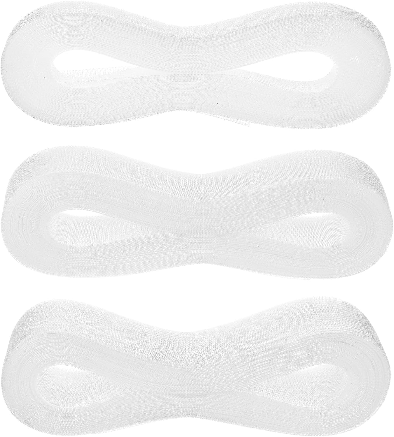 3 Rolls 150 Yards 1 Inch 2 Inch 3 Inch Horsehair Braid for Sewing Trimming Wide Stiff Polyester Boning Hair Ribbon