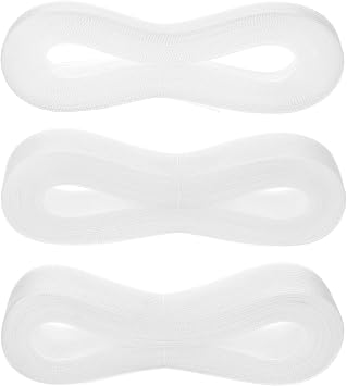 3 Rolls 150 Yards 1 Inch 2 Inch 3 Inch Horsehair Braid for Sewing Trimming Wide Stiff Polyester Boning Hair Ribbon