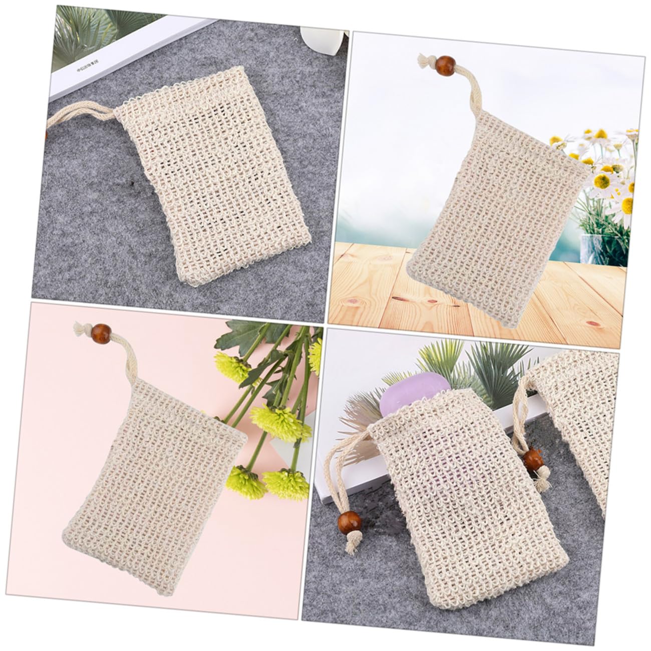 Ipetboom Bubbling Foaming Soap Saver Bag 6pcs Exfoliating Soap Net for Massage and Shower Non-Slip Design for Gentle Skin Care