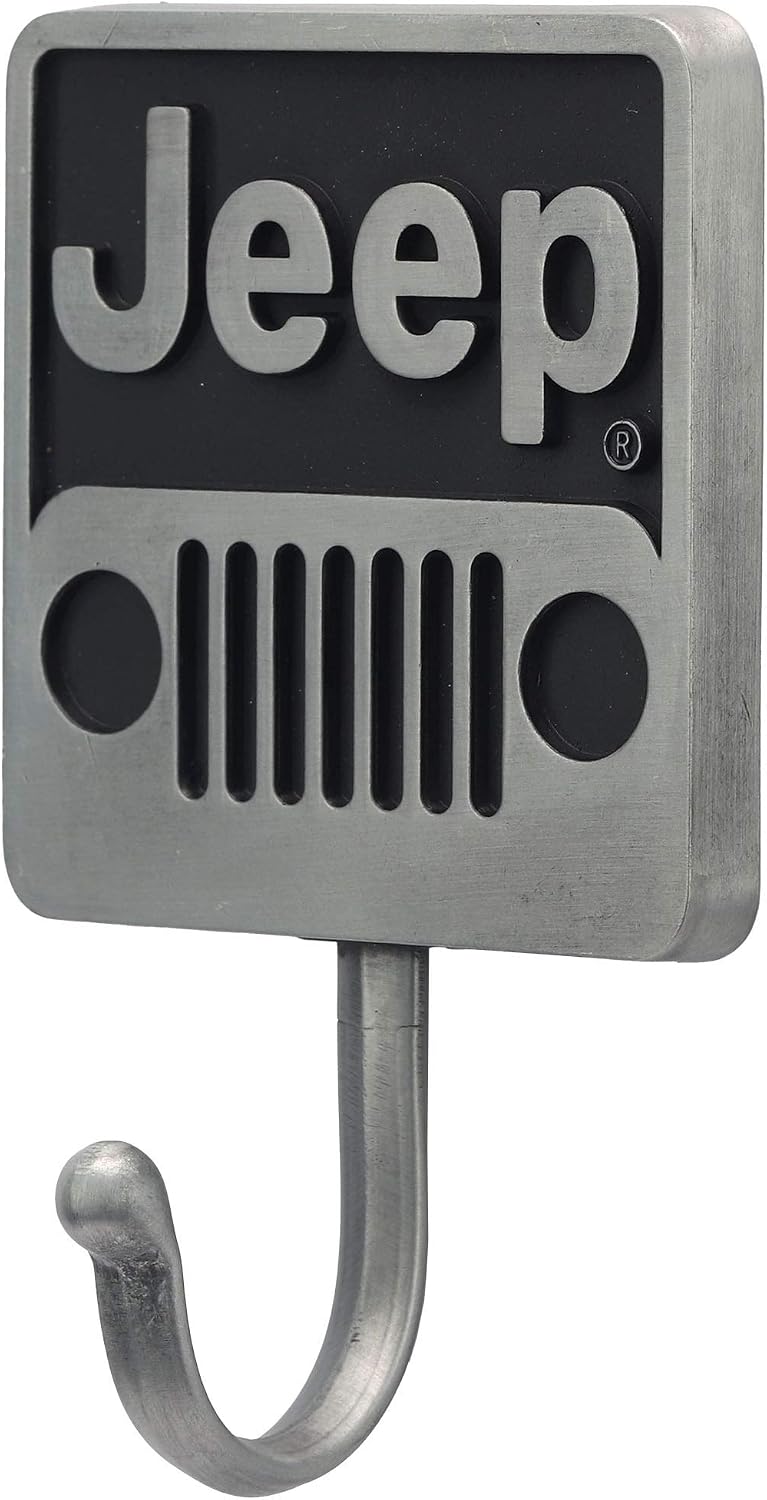 Open Road Brands Jeep Grille Metal Wall Hook - Jeep Wall Hook for Coats, Jackets, Keys and More