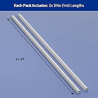 Vista 4 de D-Line Ocultador de cable semicircular, cubierta de cable patentada, para ocultar cables de montaje en pared de TV, canaleta para cables, cubiertas