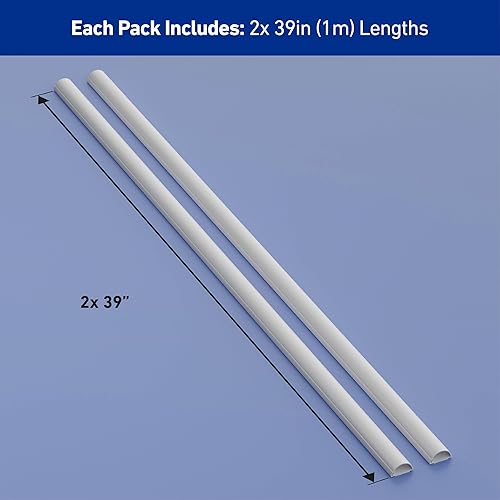 Miniatura 4 de D-Line Ocultador de cable semicircular, cubierta de cable patentada, para ocultar cables de montaje en pared de TV, canaleta para cables, cubiertas