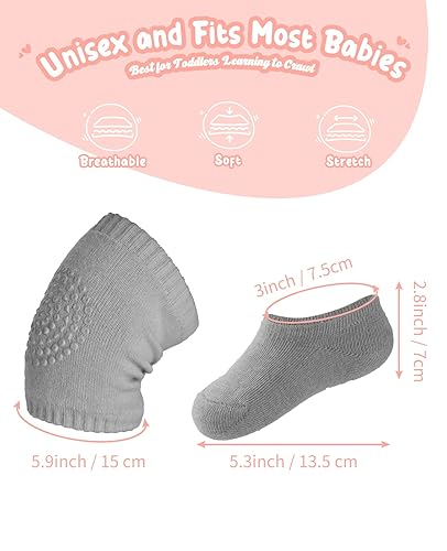 Miniatura 5 de BOSONER Calcetines antideslizantes para bebés, niños y niñas, el mejor regalo para bebés, rodilleras unisex para bebés y niños pequeños (negro y