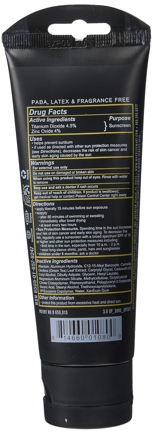 WARRIOR - WIN YOUR BATTLES- Zinc Oxidize with Titanium Dioxide Sunscreen Face/body Mineral Lotion, Non-Greasy, Broad Spectrum, Water Resistant, Pediatrician & Dermatologist Tested, SPF50