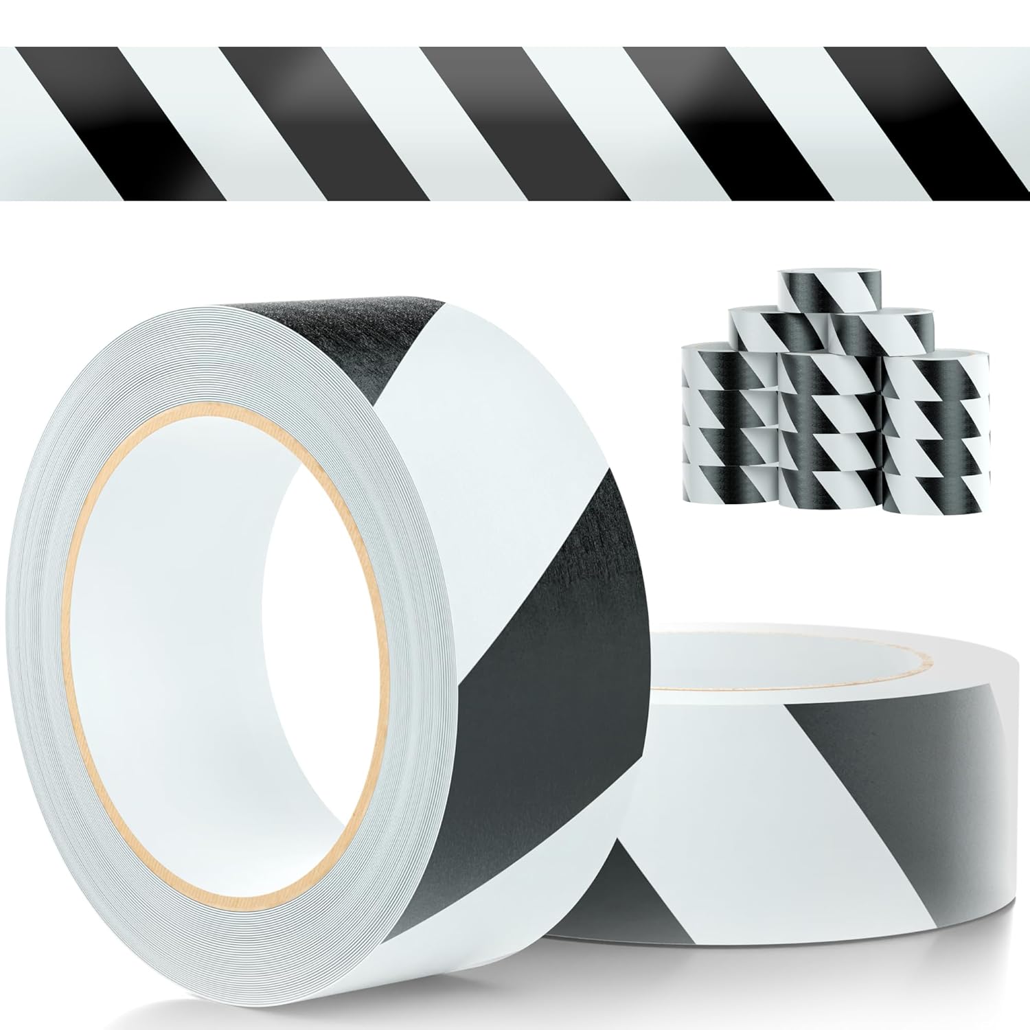 ABC Black and White Aisle Marking Tape 3 Inch x 36 Feet. 16 Roll of 7 Mil Vinyl Floor Marking Tape. Waterproof Caution Floor Tape. Tear-Resistant Floor Safety Tape. Visible Warehouse Warning Tape