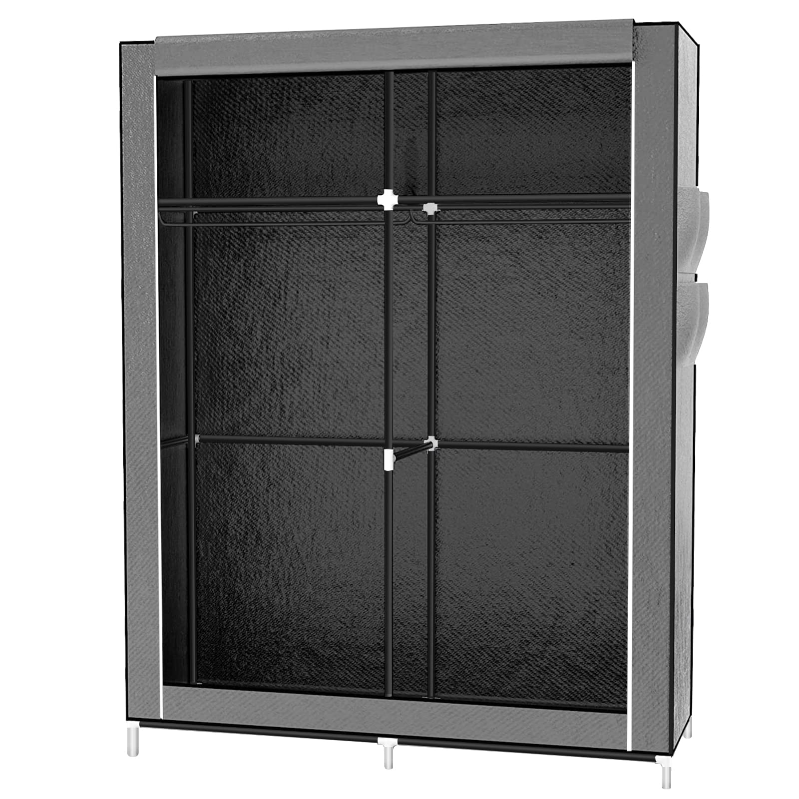 LANTUS Armadietto portaoggetti pieghevole – guardaroba guardaroba in tessuto non tessuto con chiusura a cerniera – guardaroba, armadio da campeggio (105 x 45 x 170 cm, grigio scuro)