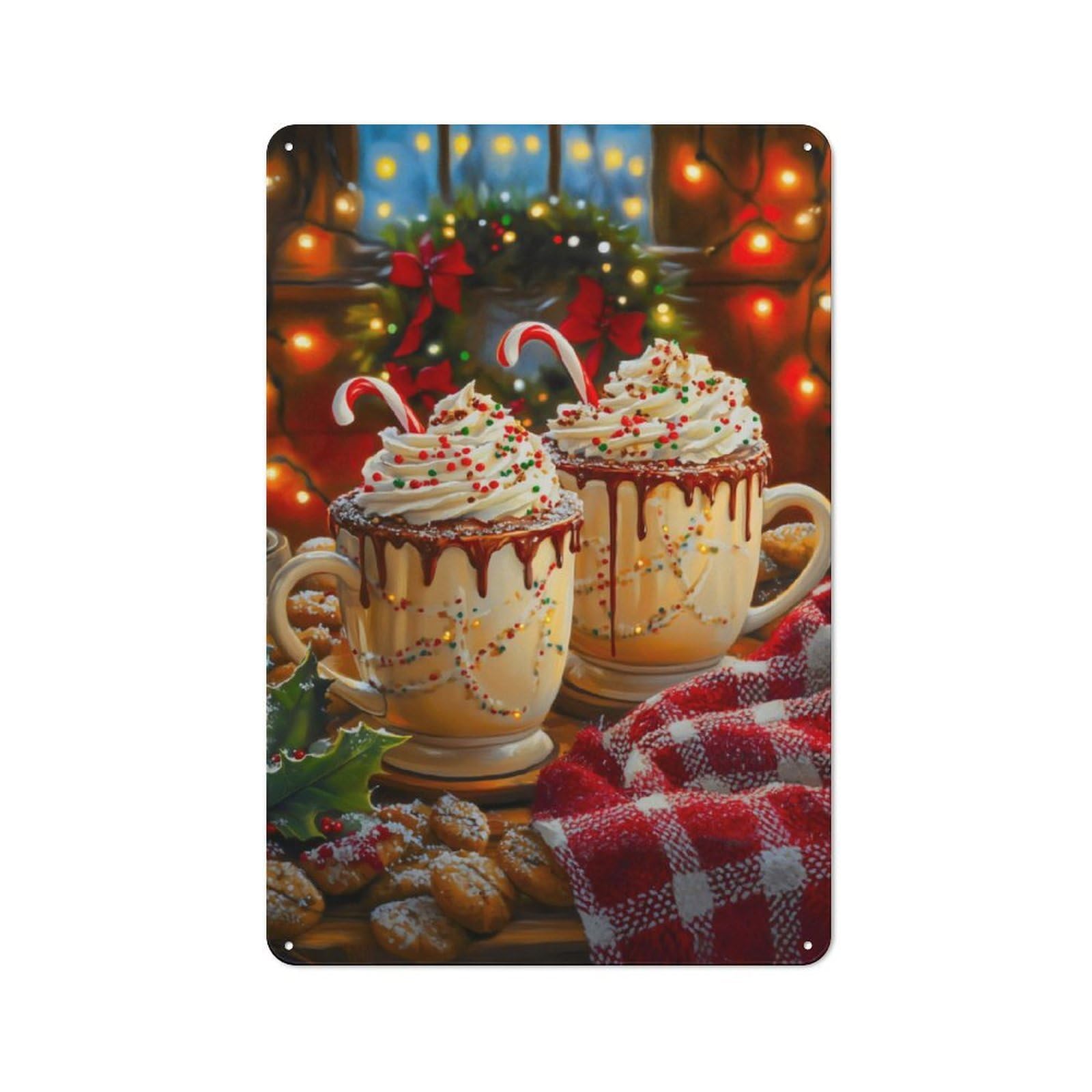 Junmoney Merry Christmas For Lounge Or Reading Corner, Rustic Tin Sign 30X20cm, For Home Interiors, Feature Walls And Decorative Displays