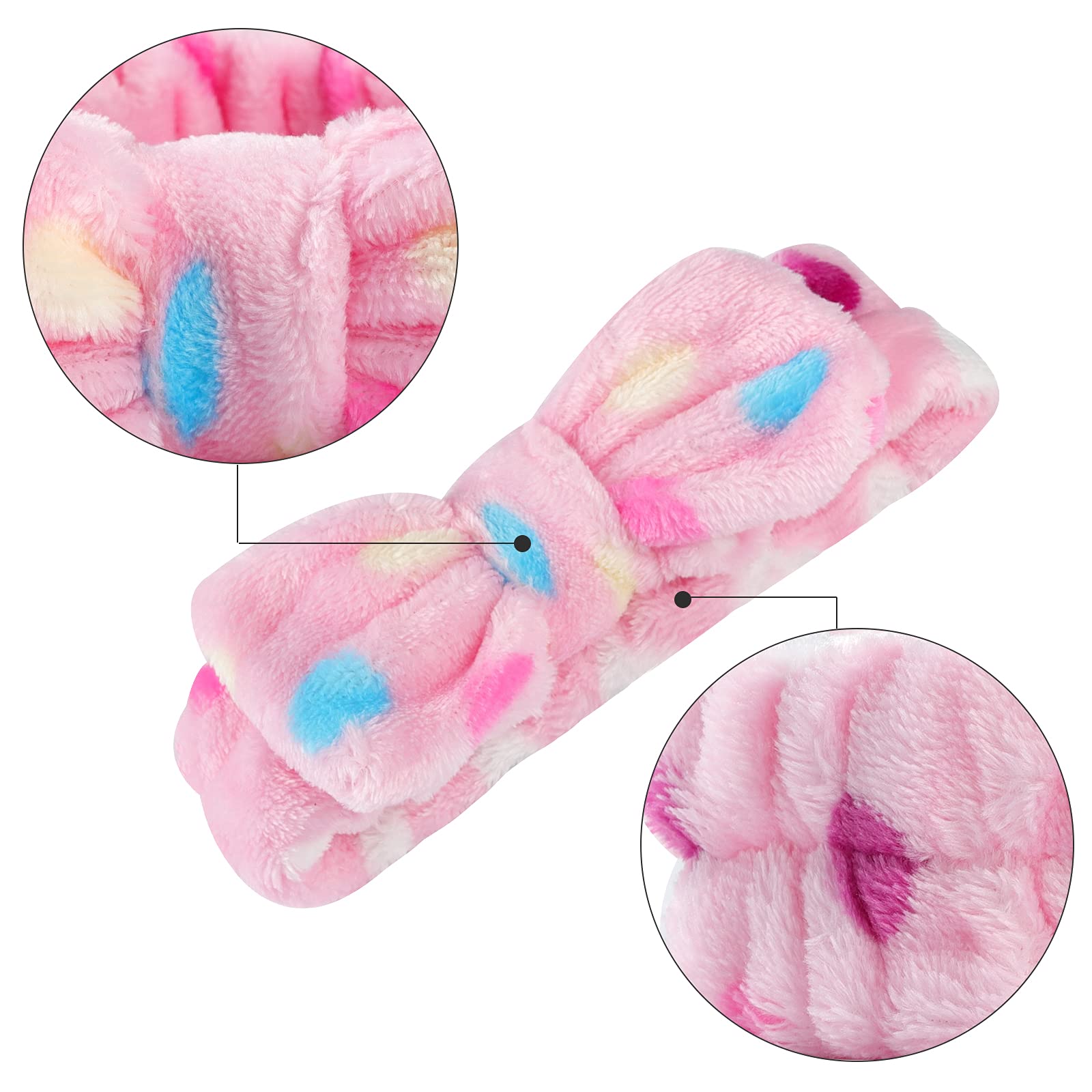 LAXIZAR 10 PCS Bow Headbands Shower Spa Headbands Headwraps for Women Washing Fa Bliss Women main image 4