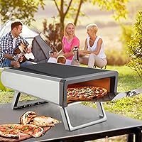 Vista 6 de Garvee Horno de pizza portátil de gas propano para exteriores, acero inoxidable de 12 pulgadas, para exteriores, patio, cocina, campamento, con kit
