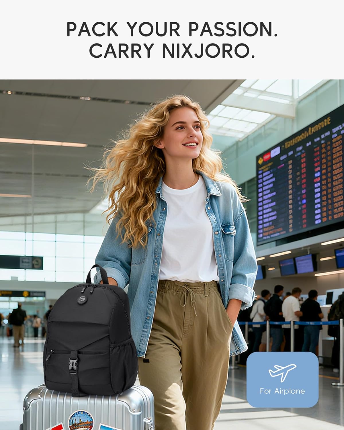 United Airlines Personal Item Bag 17x10x9 40x30x20 cm Travel Bag Lightweight Underseat Luggage Bag Mochila Para Viaje En Avion for Men Women (Black) - Image 6