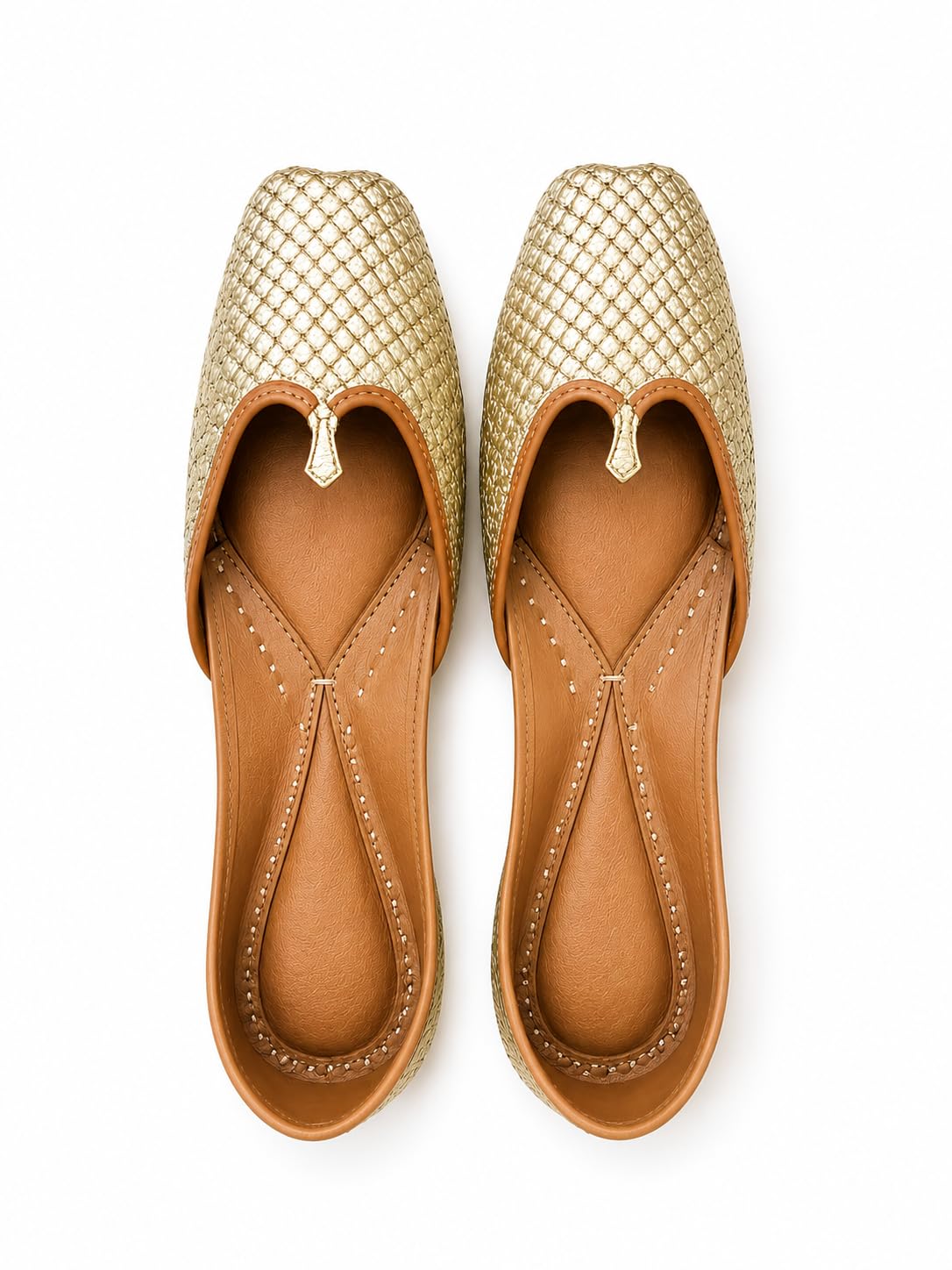Women Jutti Ethnic Flat Shoes Gold-image-25