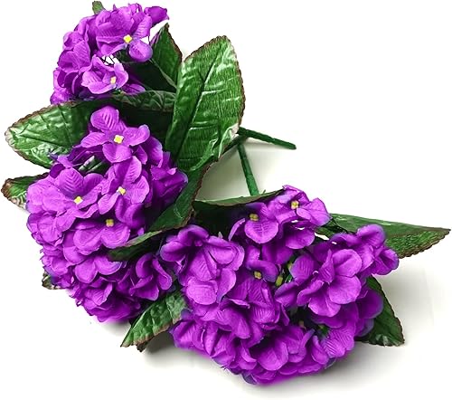 Blue Frog Toys Juego de 3 plantas artificiales africanas violeta con flores moradas