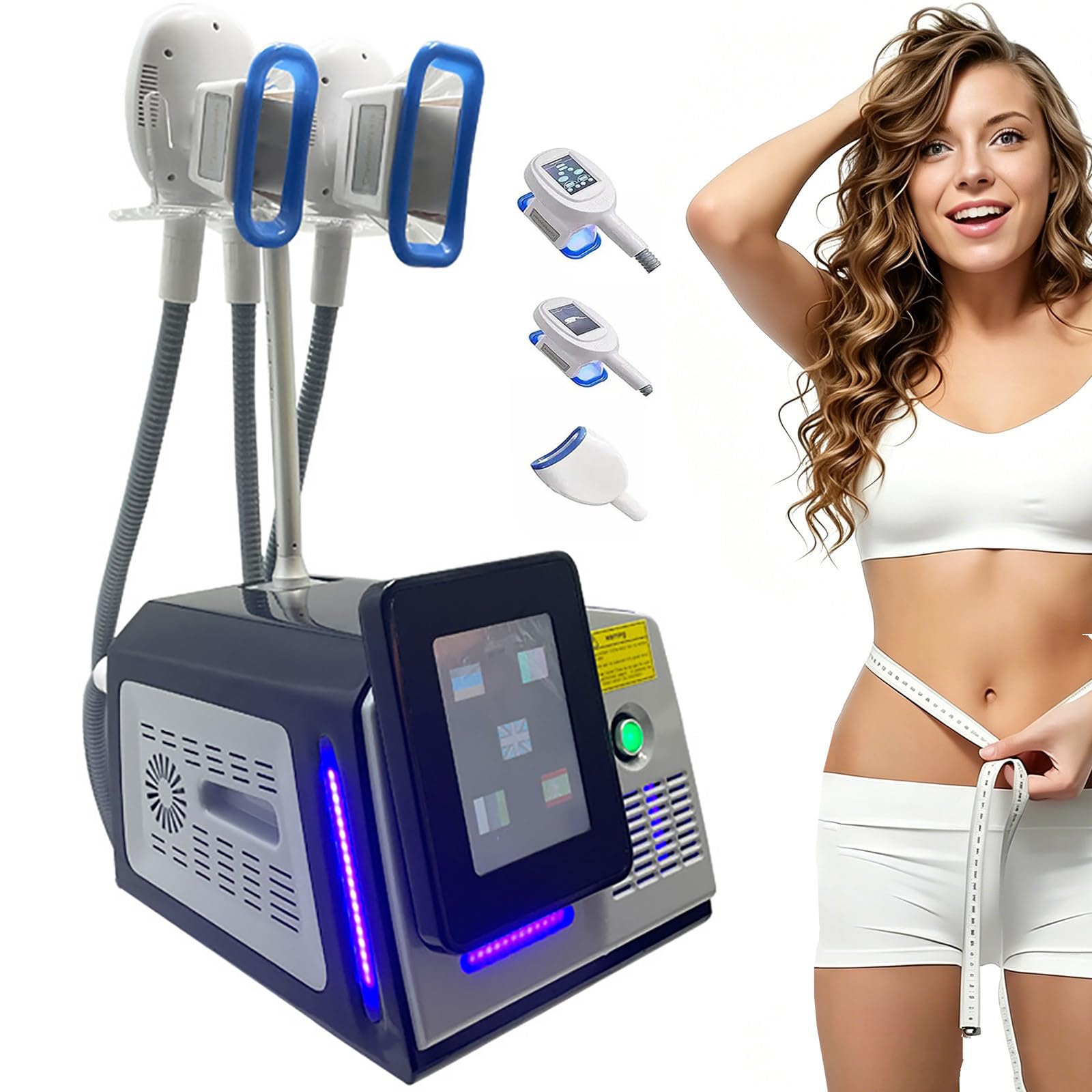 ZHZWwansuGE Cryolipolysis Device, Fat Freezing And Body Sculpting Device, With 3 Handles + 8″ Touchscreen, For Weight Loss And Body Sculpting, Treatment For Abdomen, Legs, Arms, Chin