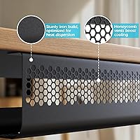 Vista 2 de KHAMAL Organizador de cables debajo del escritorio, 26 unidades, kit de bandeja de gestión de cables, diseño hexagonal ventilado con clips