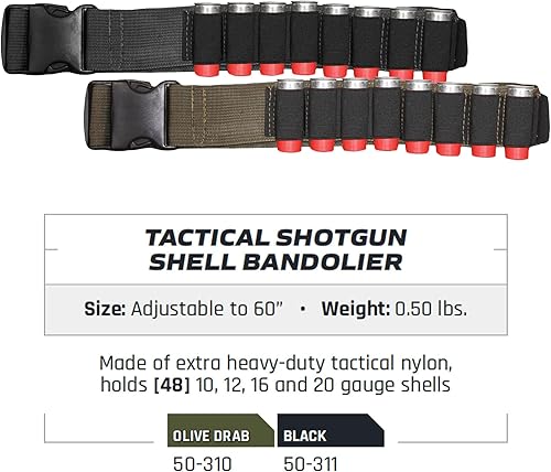 Miniatura 2 de Fox Outdoor Products - Cinturón de bandolier táctico militar para escopeta