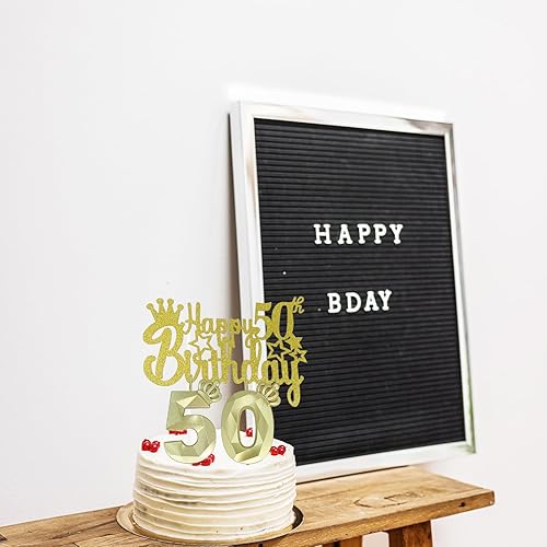 Miniatura 3 de Vela de cumpleaños con corona de diamantes número 50 (oro)