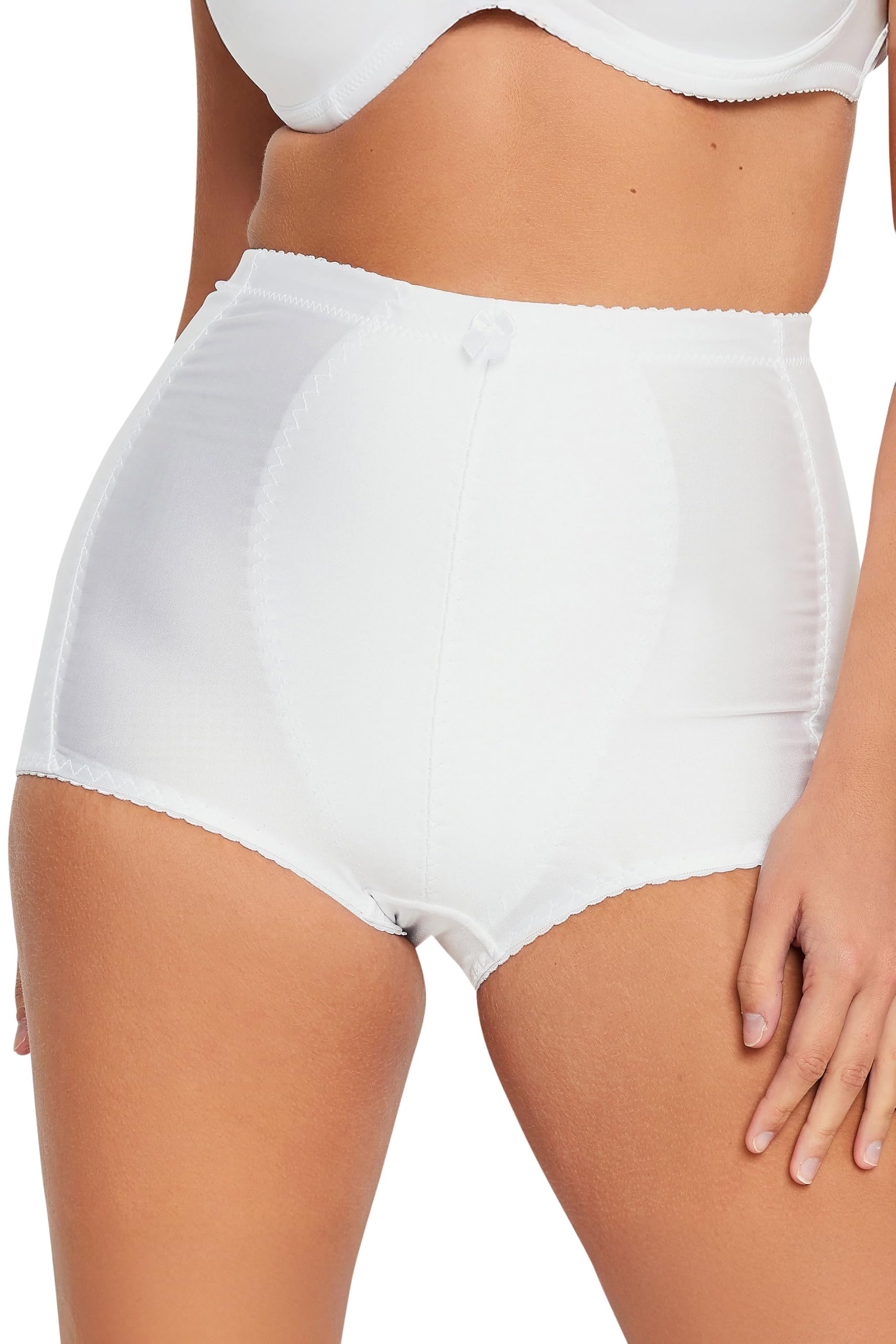 Yours Women's White Medium Control Shaper Briefs In | Size: 18/20