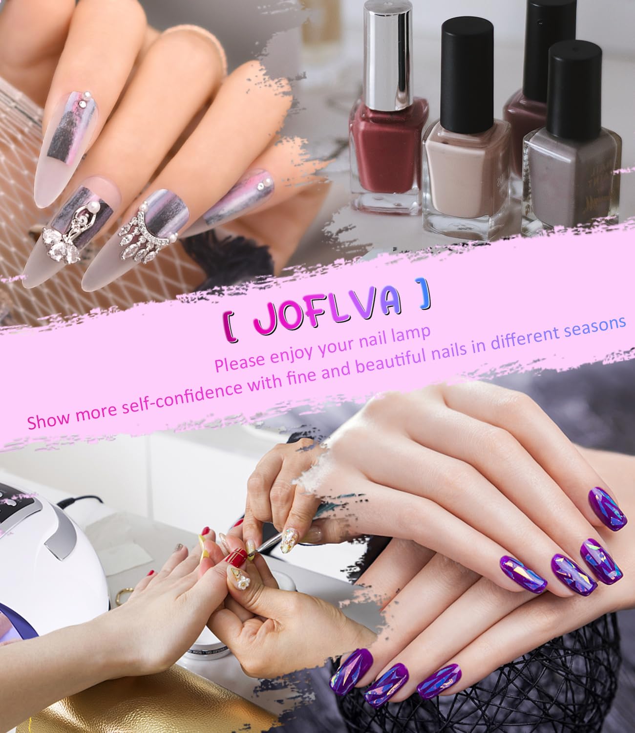 Lampada UV LED Unghie, 280W Professionale Semipermanente Curare Rapidamente Pedicure Fornetto Unghie per Tutti i Smalti, Automatico Sensore e Schermo 4 Timer per Manicure a Casa e in Salone
