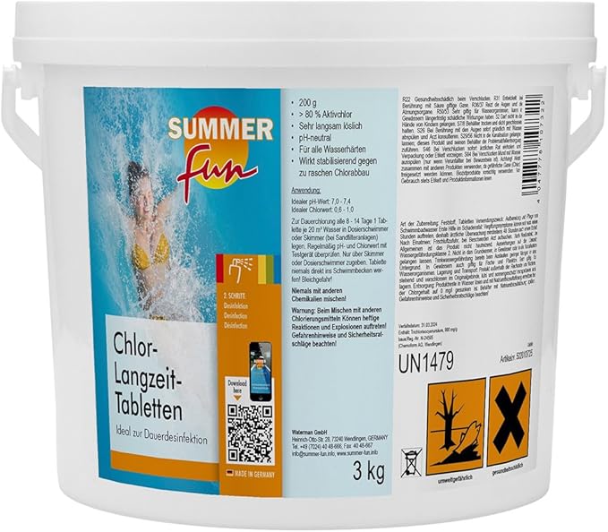 Summer Fun ChlorLangzeit Tabletten 200 g 3 kg Amazon.de Garten
