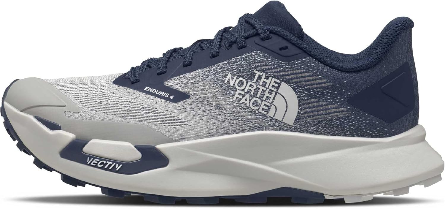 The North Face Men's VECTIV Enduris 4 Trail Running Shoe - Cushioned, Glacier Gray/Summit Navy, 12.5