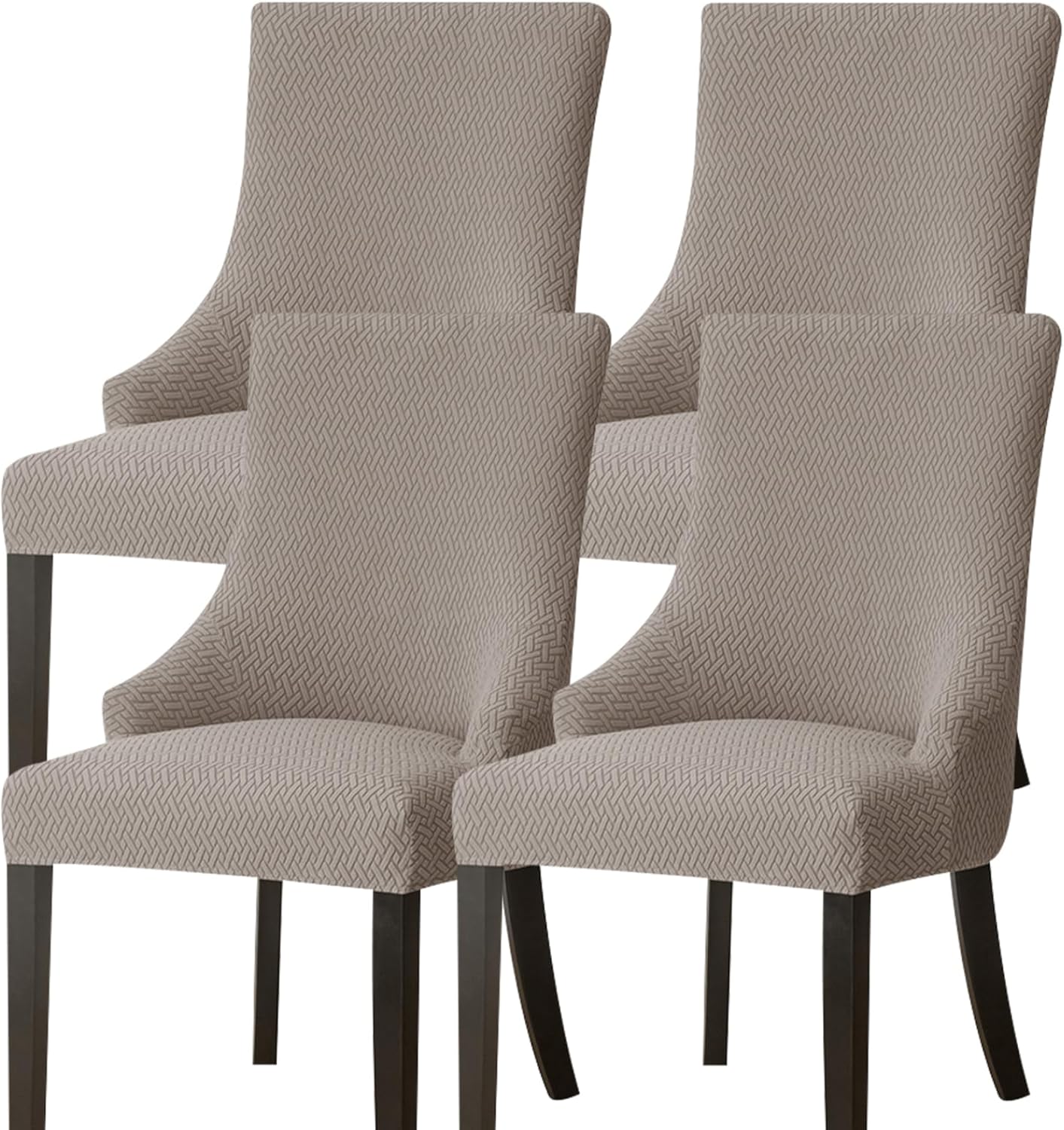 Elastic Chair Covers, Dining Chair Covers 4PCS High Stretch Non Slip Dining Slipcover 360° Full Wrap for Room Living Room Wedding Hotel Banquet Home Decor, Stretch