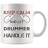 99WakeUp Keep Calm Let Handle It Drummer Mug Best Play Drum On Coffee Cup Gift Your Superpower | Music Musician Funny Gift Mom Dad Graduation Future Student Most Awesome