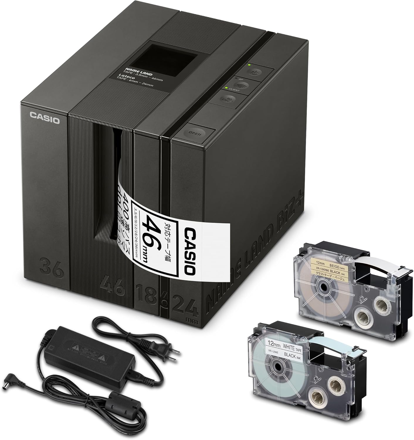 カシオ ラベルライター ネームランドBIZ+ ハイブリットプリンター KL-LE900 テープ付セット KL-ST9 (ネームランド3.5mm-46mm幅/ラテコ6mm～24ｍｍ)