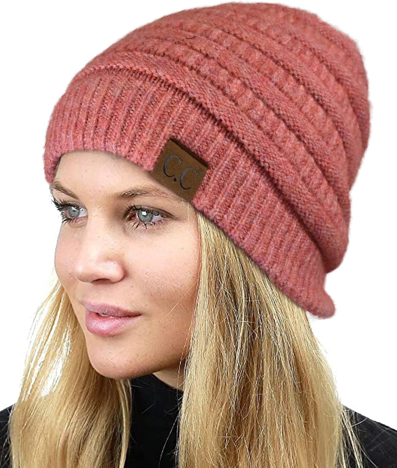 C.C Trendy Warm Chunky Soft Stretch Cable Knit Beanie