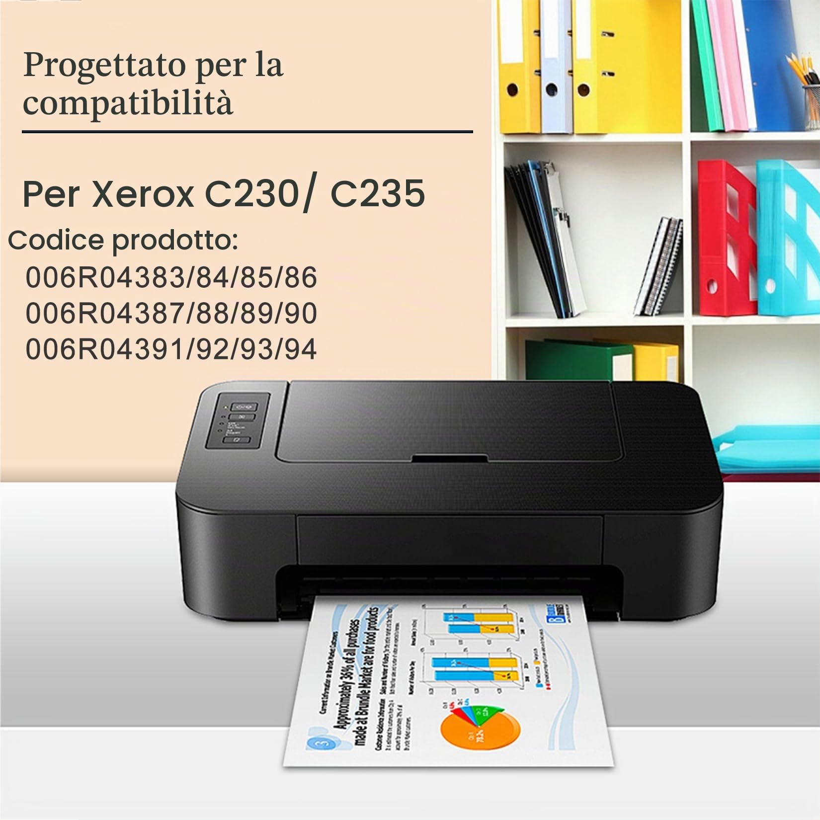 ULUCAN Cartuccia Toner Compatibile Senza Chip per Xerox C230 C235 Cartuccia Toner Ad Alta capacità A 4 Colori Sostituzione per Xerox C230 C235, Accessori per Stampanti,4 Colors-4 Pack