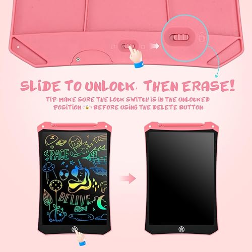 Vista 5 de EooCoo Juguetes para niños pequeños, tableta de escritura LCD para niños, paquete de 2, regalos de San Valentín para niños, almohadilla de dibujo