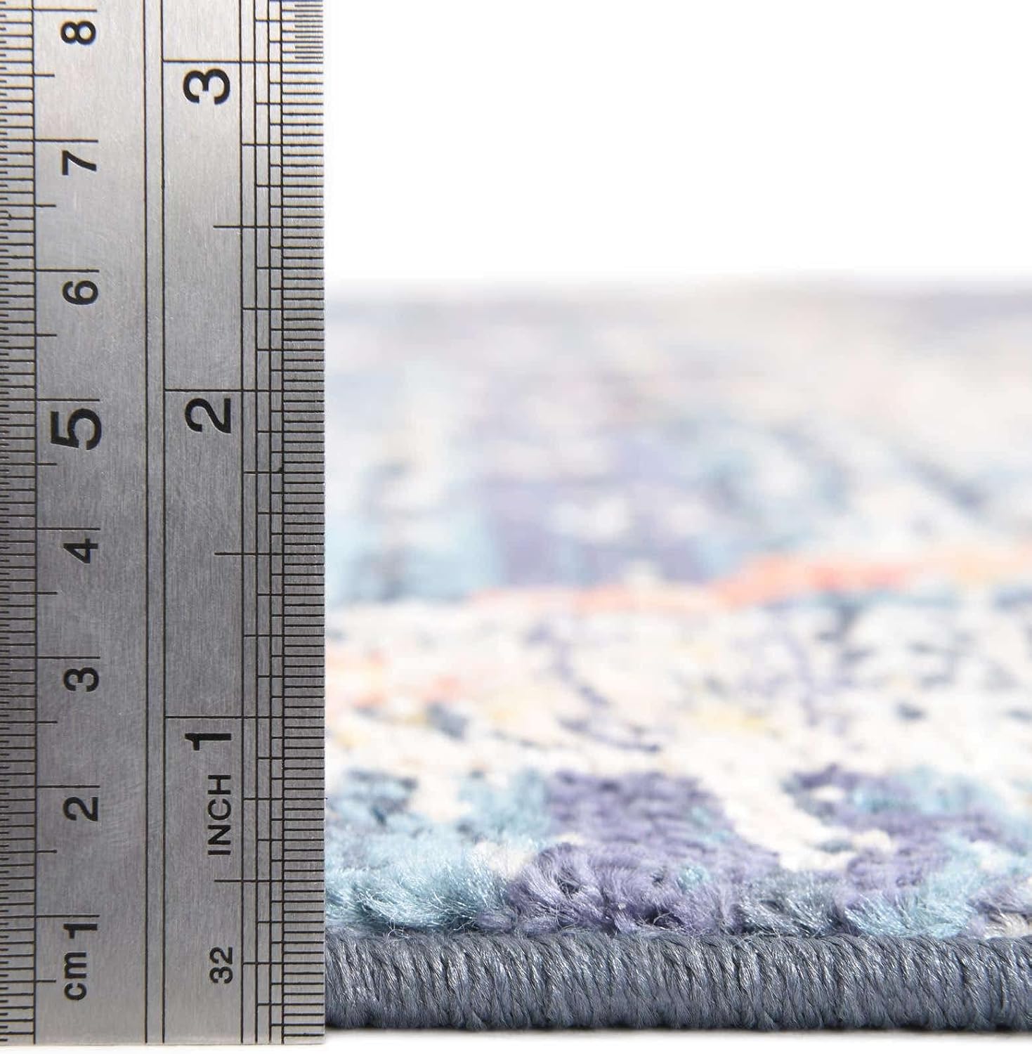 Unique Loom Lola Collection Area Rug - Vivacious (2' x 13' Runner, Navy Blue/Light Blue)
