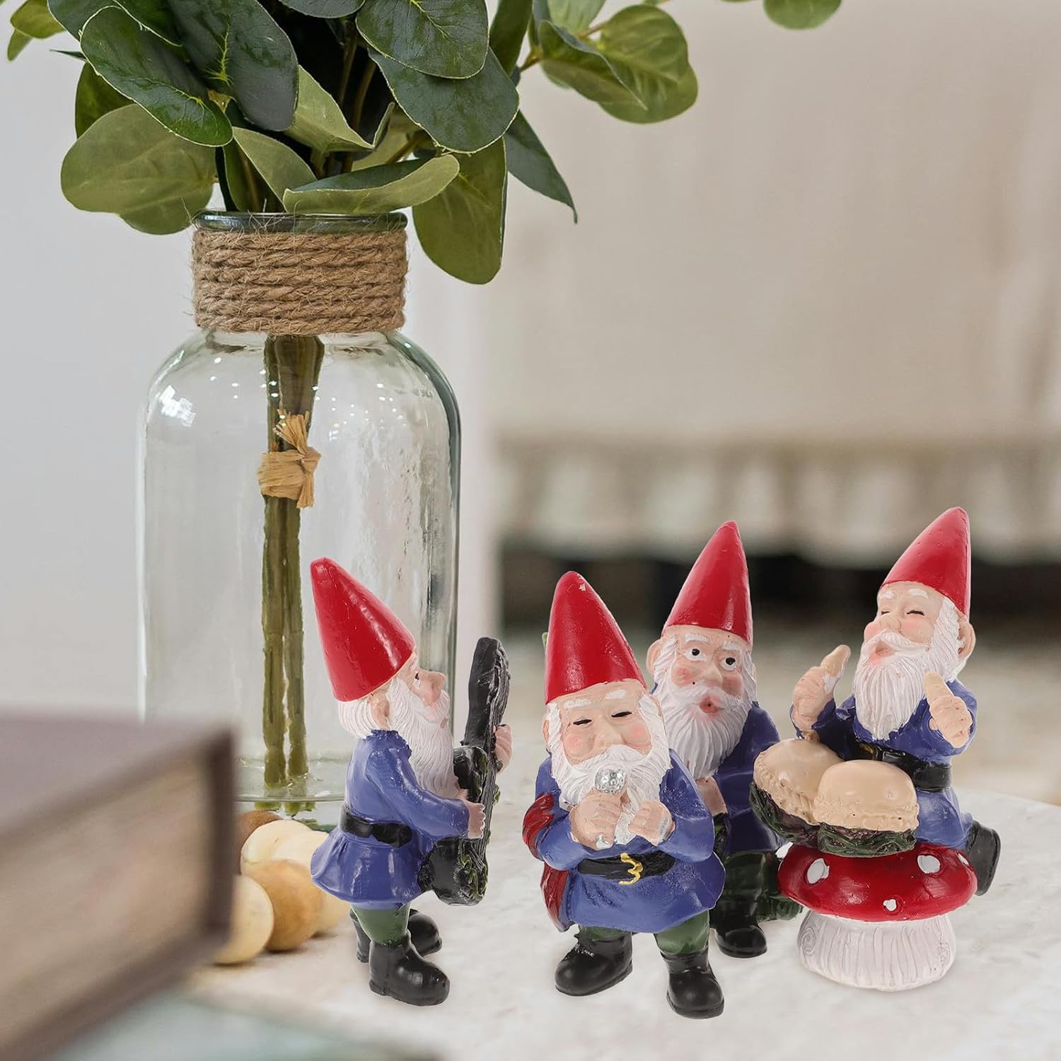 BESPORTBLE Mini Gnome Statues Resin Assorted Color 4 Pack image 5