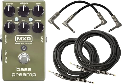 MXR M81 Bass Preamp Effects Pedal w/ 4 Cables