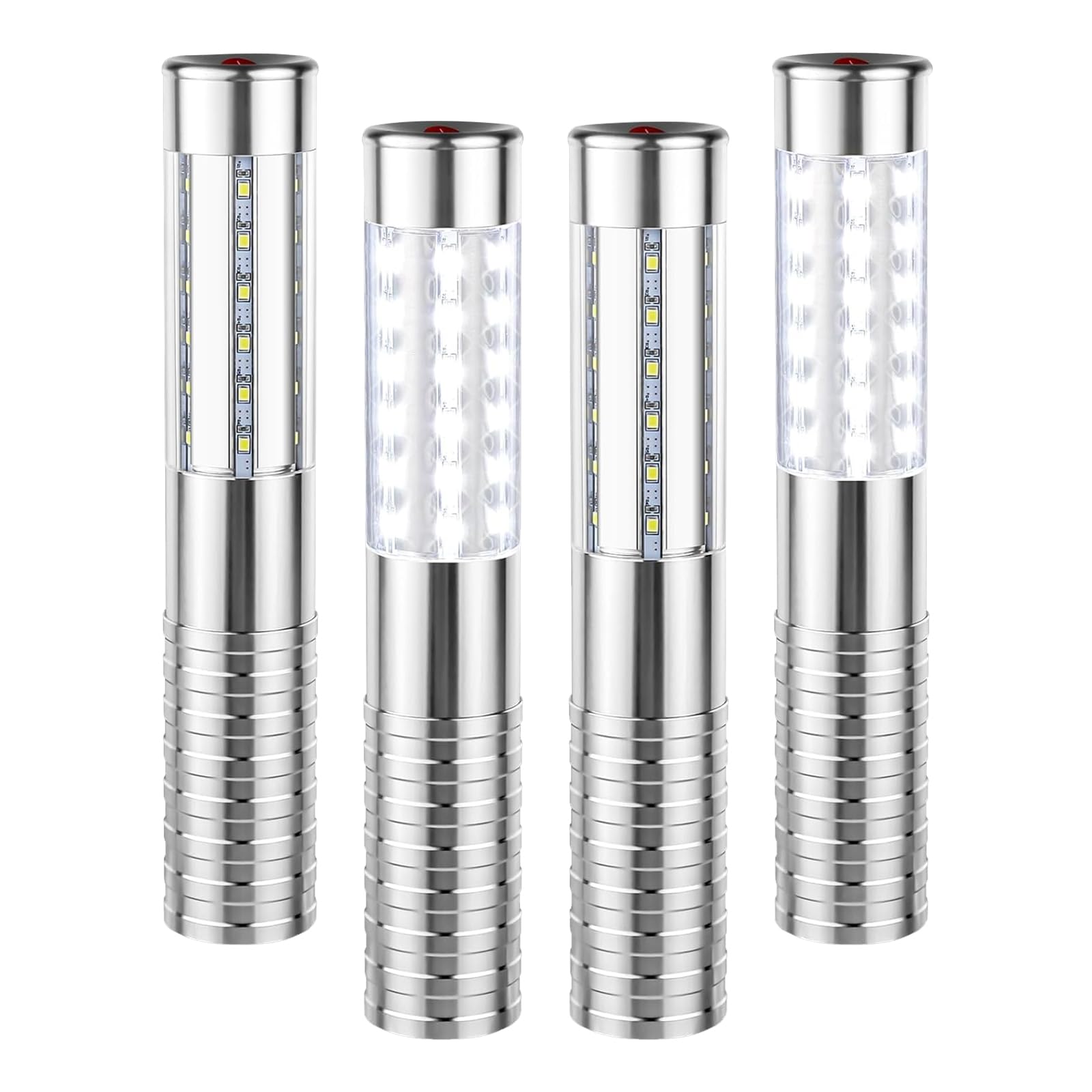 Baton Lumineux LED Lampe Stroboscopique Rechargeable 4Pcs pour Discothèque Karaoké Fête Argent