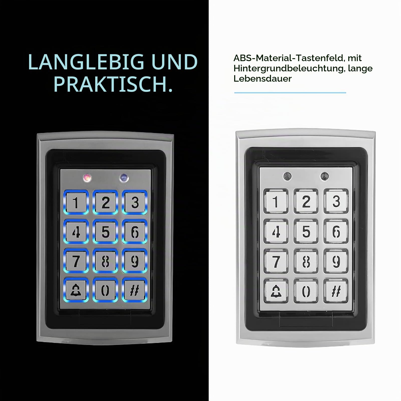 T6-Touch RFID 125KHz Codeschloss mit Wiegand 26 Technologie - Wasserdichter Türöffner für Haus & Büro Diebstahlsicherung Hintergrundbeleuchtung. Professionelle Zutrittskontrolle maximale Sicherheit.