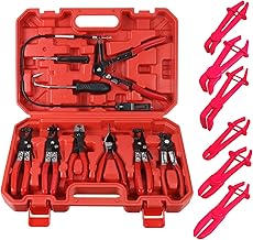 FreeTec 15-Piece Hose Clamp Pliers Set 9 Hose Clamp Pliers and 6 Hose Clamp Pliers Car Angled Spring Clamp Pliers Clic R Clamp Pliers for Car