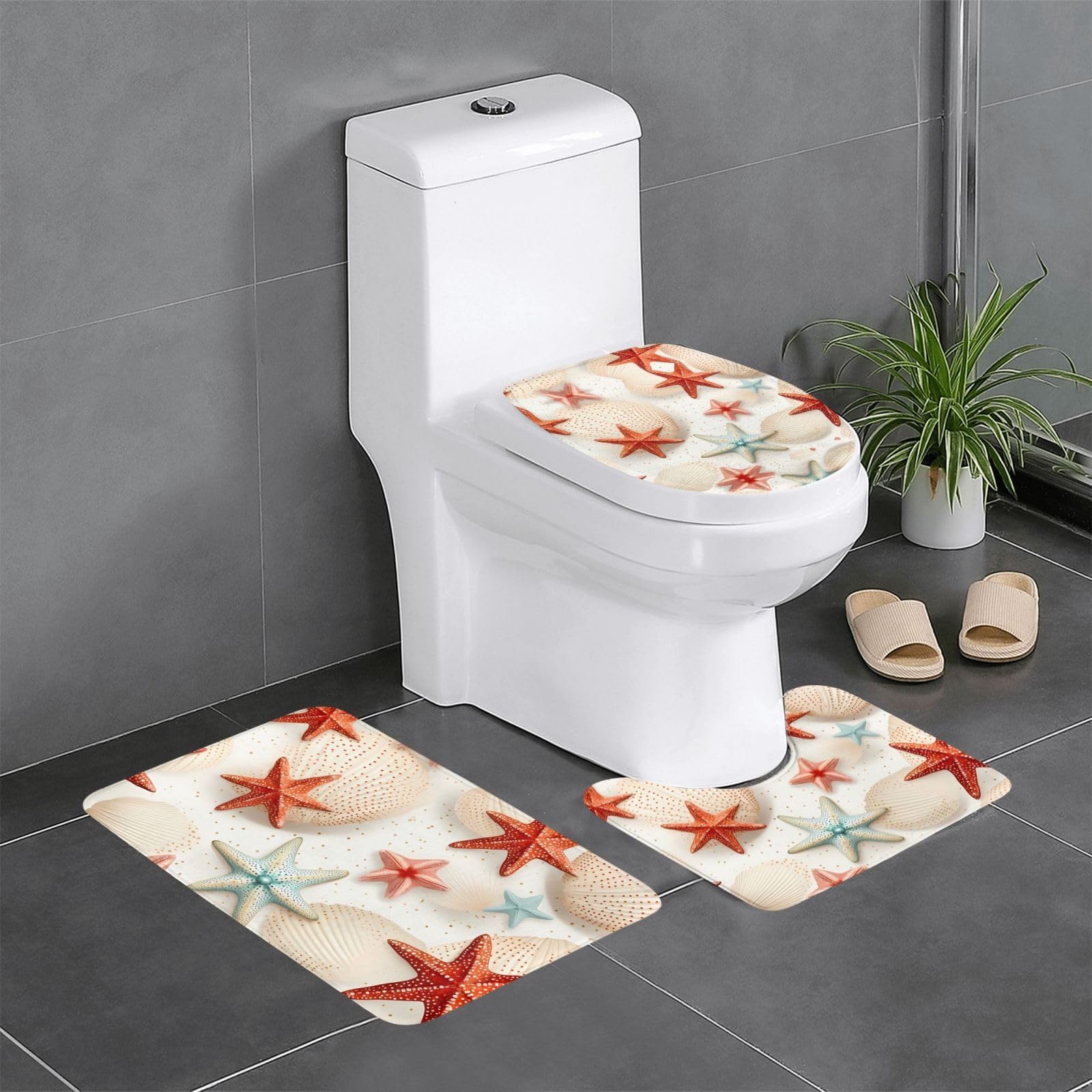 Tapis de salle de bain antidérapant lot de 3 pour habiller votre sortie de douche et meuble WC