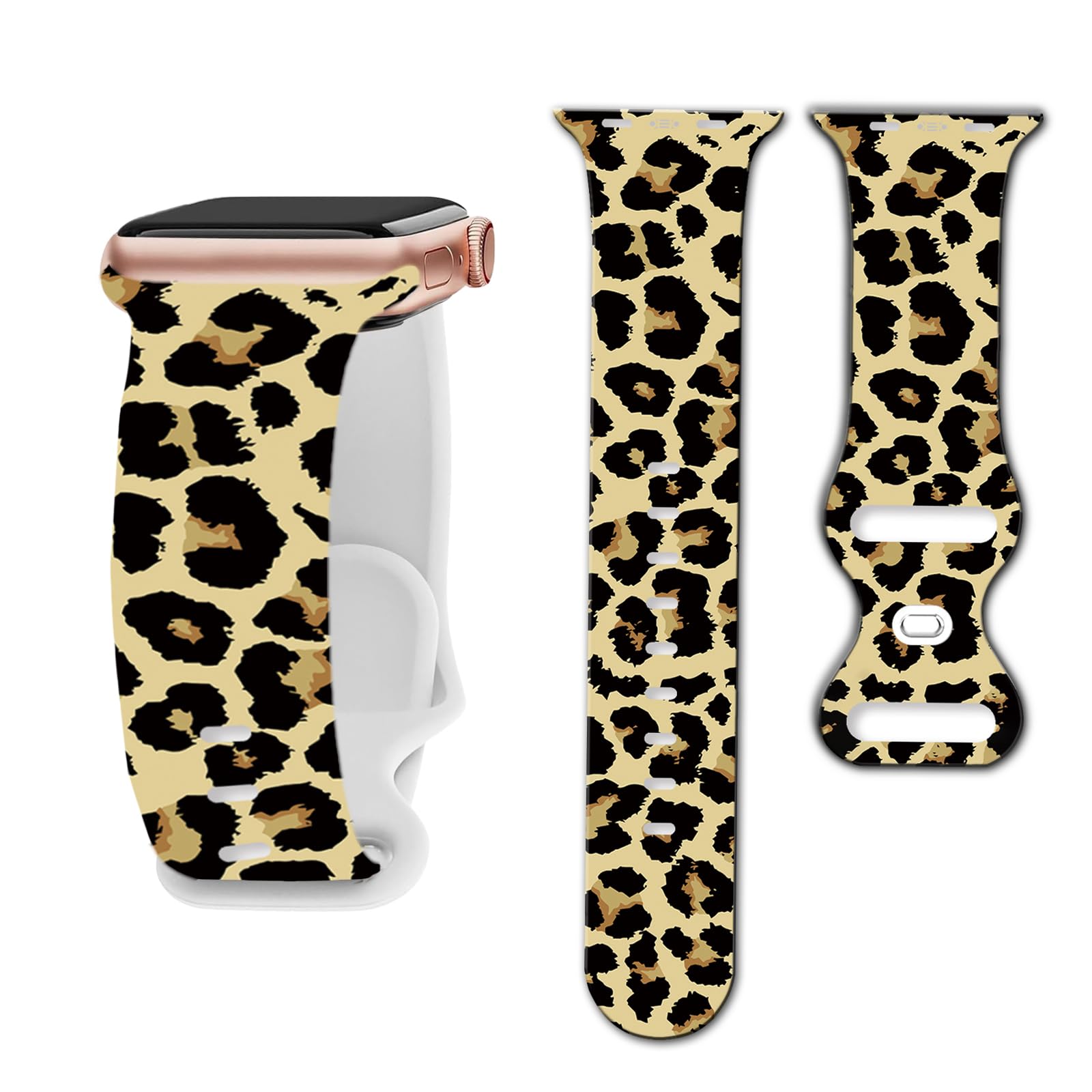 Sport Band Animal Print Compatible With Apple Watch Bands 49mm 45mm 44mm 42mm 41mm 40mm 38mm Women Men,Silicone Cute Dog Cat Paw Print Design Replacment Strap For Iwatch Series 9,8,7,6,5,4,3,2,1,Se