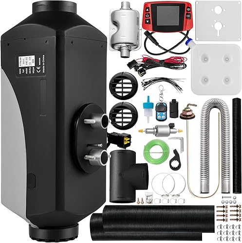 Miniatura 4 de Calentador diésel de 8KW, tanque de 15L, calentador de aire diesel de 12 V, silenciador, calentador de estacionamiento diésel con monitor de